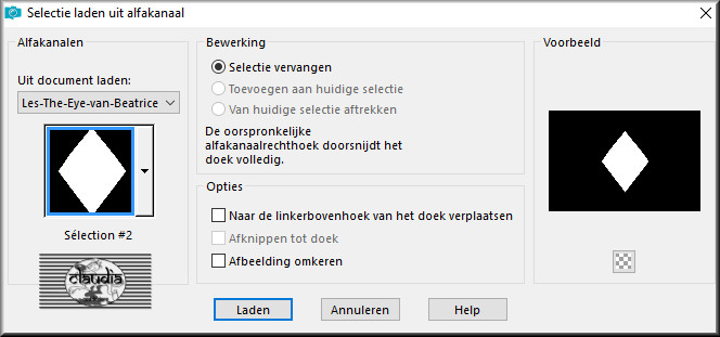 Selecties - Selectie laden/opslaan - Selectie laden uit alfakanaal : Sélection #2