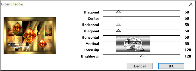 Effecten - Insteekfilters - Graphics Plus - Cross Shadow