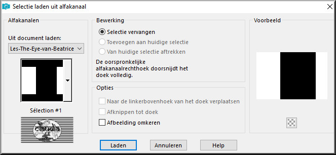 Selecties - Selectie laden/opslaan - Selectie laden uit alfakanaal : Sélection #1