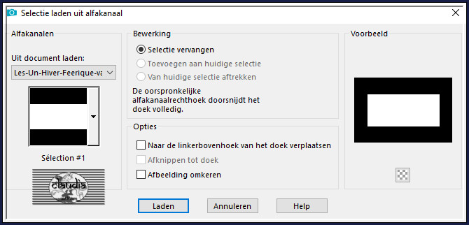 Selecties - Selectie laden/opslaan - Selectie laden uit alfakanaal : Sélection #1