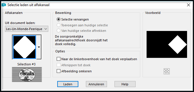 Selecties - Selectie laden/opslaan - Selectie laden uit alfakanaal : Sélection #3