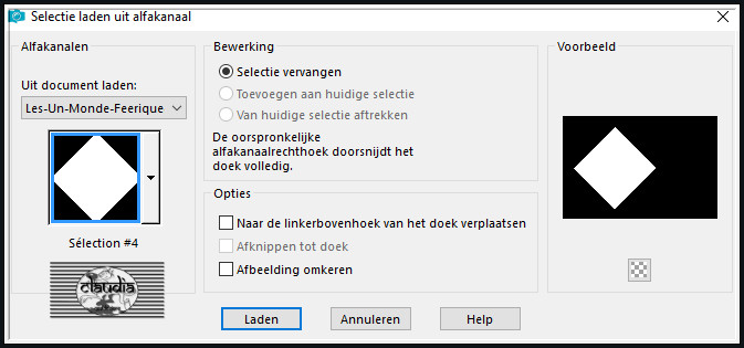 Selecties - Selectie laden/opslaan - Selectie laden uit alfakanaal : Sélection #4