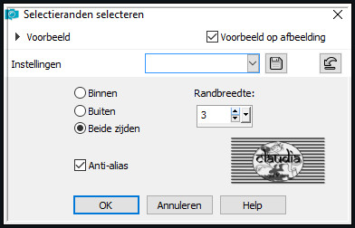 Selecties - Wijzigen - Selectieranden selecteren