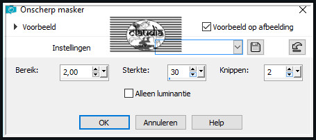 Aanpassen - Scherpte - Onscherp masker