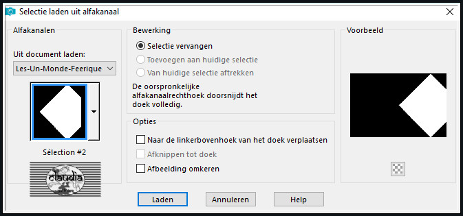 Selecties - Selectie laden/opslaan - Selectie laden uit alfakanaal : Sélection #2