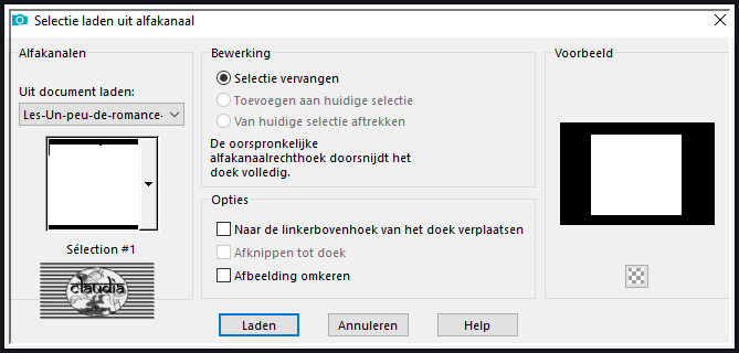 Selecties - Selectie laden/opslaan - Selectie laden uit alfakanaal : Sélection #1