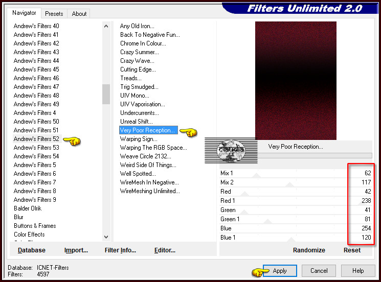 Effecten - Insteekfilters - <I.C.NET Software> - Filters Unlimited 2.0 - Andrew's Filter Collection 52 - Very Poor Reception...