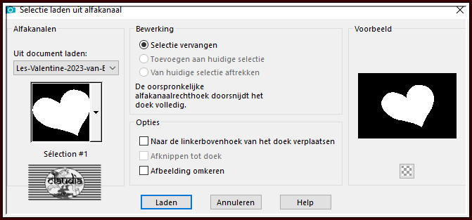 Selecties - Selectie laden/opslaan - Selectie laden uit alfakanaal : Sélection #1