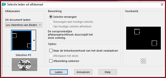 Selecties - Selectie laden/opslaan - Selectie laden uit alfakanaal : Sélection #3