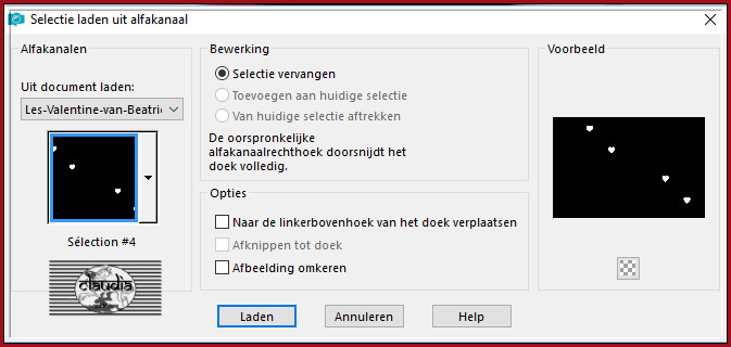 Selecties - Selectie laden/opslaan - Selectie laden uit alfakanaal : Sélection #4