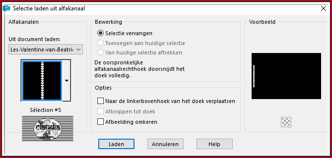 Selecties - Selectie laden/opslaan - Selectie laden uit alfakanaal : Sélection #5