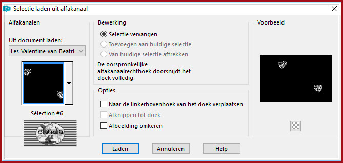 Selecties - Selectie laden/opslaan - Selectie laden uit alfakanaal : Sélection #6