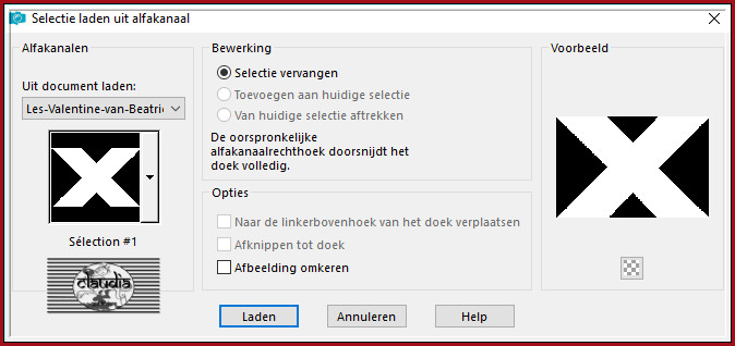 Selecties - Selectie laden/opslaan - Selectie laden uit alfakanaal : Sélection #1