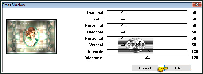 Effecten - Insteekfilters - Graphics Plus - Cross Shadow :