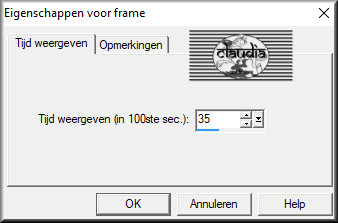 Animatie - Eigenschappen voor frame