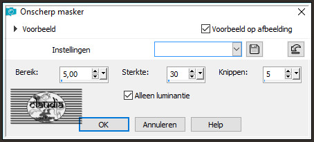 Aanpassen - Scherpte - Onscherp masker
