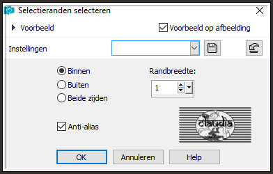 Selecties - Wijzigen - Selectieranden selecteren