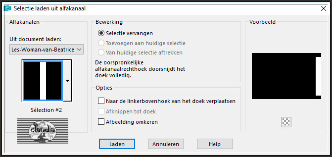 Selecties - Selectie laden/opslaan - Selectie laden uit alfakanaal : Sélection #2