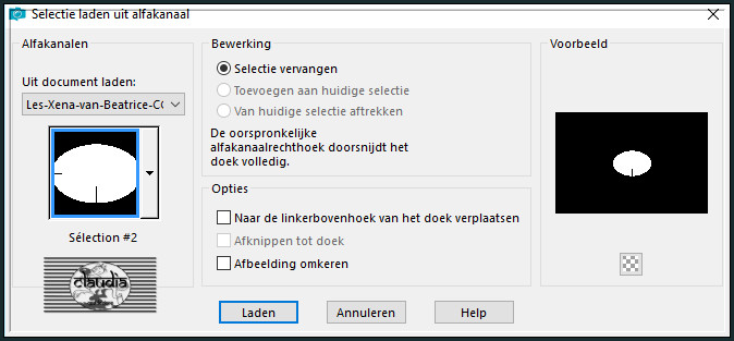 Selecties - Selectie laden/opslaan - Selectie laden uit alfkanaal : Sélection #2