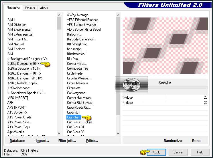 Effecten - Insteekfilters - <I.C.NET Software> - Filters Unlimited 2.0 - &<Bkg Designer sf10 I> - Cruncher