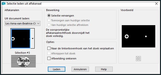 Selecties - Selectie laden/opslaan - Selectie laden uit alfkanaal : Sélection #3