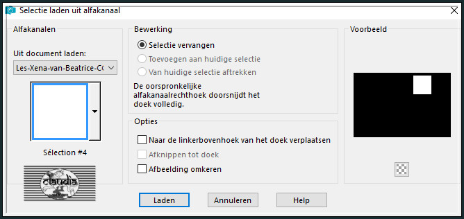 Selecties - Selectie laden/opslaan - Selectie laden uit alfkanaal : Sélection #4