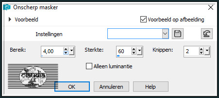 Aanpassen - Scherpte - Onscherp masker