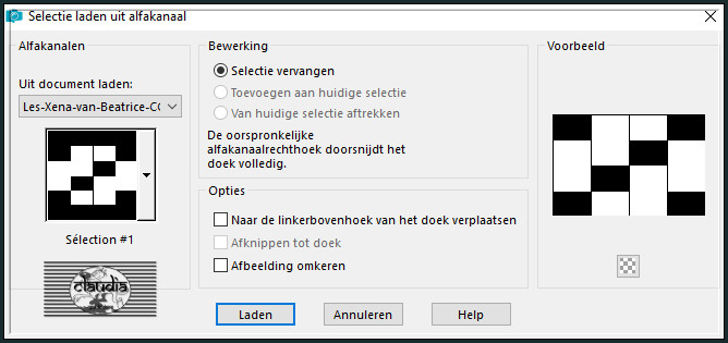 Selecties - Selectie laden/opslaan - Selectie laden uit alfkanaal : Sélection #1