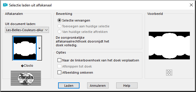 Selecties - Selectie laden/opslaan - Selectie laden uit alfakanaal : ©Cloclo