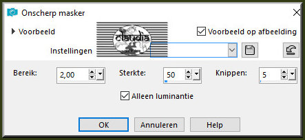 Aanpassen - Scherpte - Onscherp masker