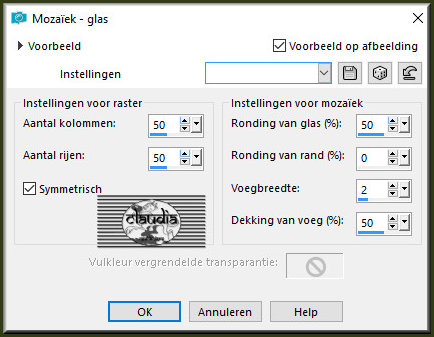 Effecten - Textuureffecten - Mozaïek - glas