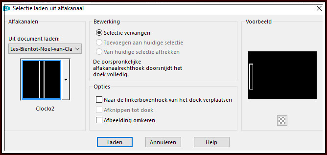 Selecties - Selectie laden/opslaan - Selectie laden uit alfkanaal : Cloclo2