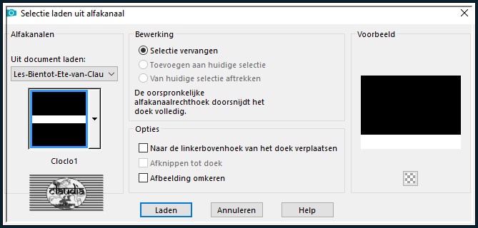 Selecties - Selectie laden/opslaan - Selectie laden uit alfkanaal : Cloclo1