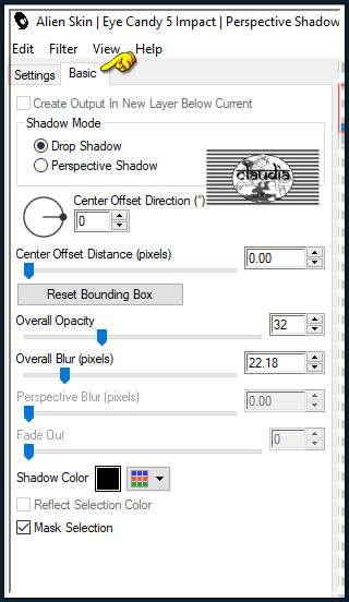 Effecten - Insteekfilters - Alien Skin Eye Candy 5 : Impact - Perspective Shadow