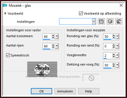 Effecten - Textuureffecten - Mozaïek - glas