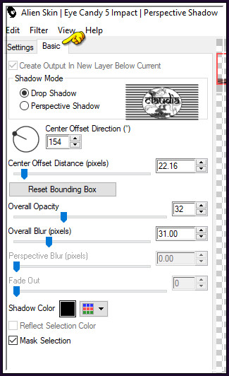 Effecten - Insteekfilters - Alien Skin Eye Candy 5 : Impact - Perspective Shadow