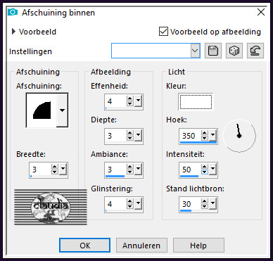 Effecten - 3D-Effecten - Afschuining binnen 