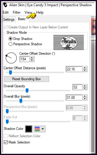 Effecten - Insteekfilters - Alien Skin Eye Candy 5 : Impact - Perspective Shadow