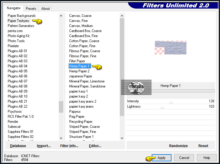 Effecten - Insteekfilters - <I.C.NET Software> - Filters Unlimited 2.0 - Paper Textures - Hemp Paper 1