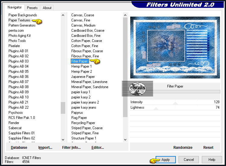 Effecten - Insteekfilters - <I.C.NET Software> - Filters Unlimited 2.0 - Paper Textures - Filter Paper