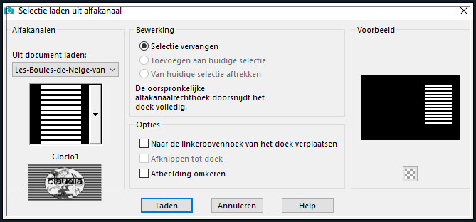 Selecties - Selectie laden/opslaan - Selectie laden uit alfkanaal : cloclo1