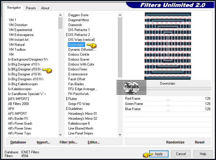 Effecten - Insteekfilters - <I.C.NET Software> - Filters Unlimited 2.0 - &<BKg Designer sf10 II> - Downstairs
