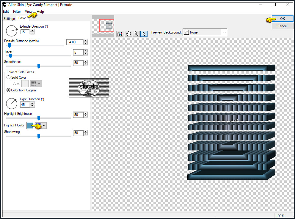 Effecten - Insteekfilters - Alien Skin Eye Candy 5 : Impact - Extrude