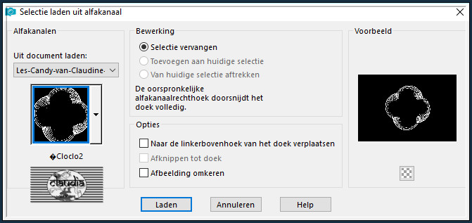 Selecties - Selectie laden/opslaan - Selectie laden uit alfakanaal : ©Cloclo2