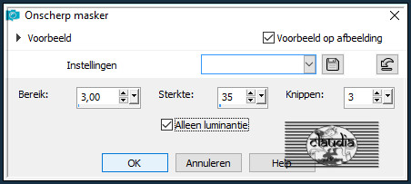 Aanpassen - Scherpte - Onscherp masker