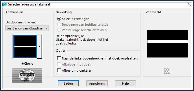 Selecties - Selectie laden/opslaan - Selectie laden uit alfakanaal : ©Cloclo