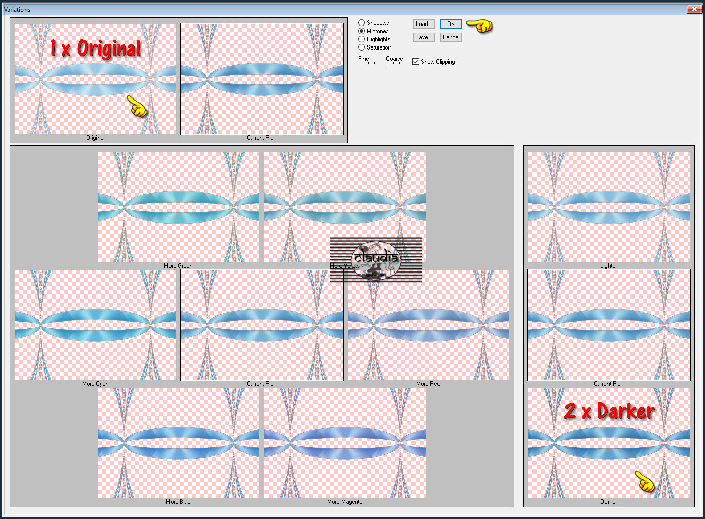 Effecten - Insteekfilters - Adjust - Variations