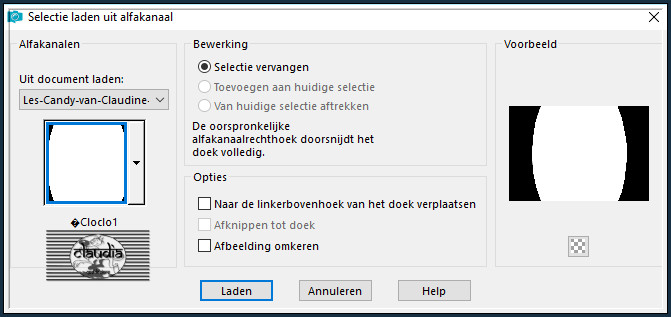 Selecties - Selectie laden/opslaan - Selectie laden uit alfakanaal : ©Cloclo1