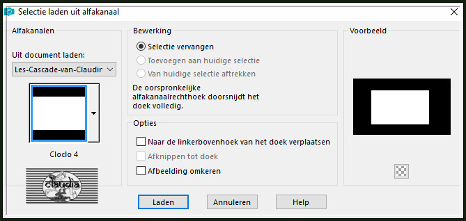 Selecties - Selectie laden/opslaan - Selectie laden uit alfakanaal : Cloclo4