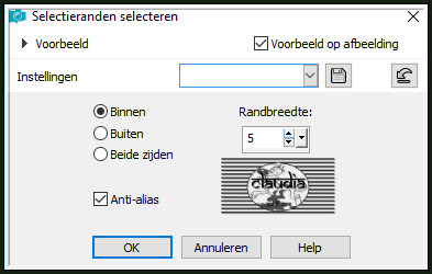 Selecties - Wijzigen - Selectieranden selecteren